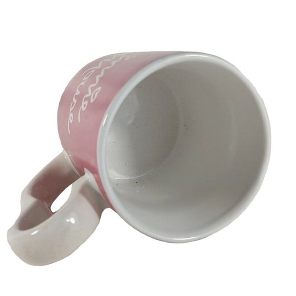 Disney Minnie Mouse Signature 3D Face Pink White Shaped Handle Ceramic Mug - Picture 4 of 4
